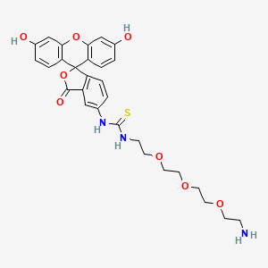 Chemical structure of Fluorescein-PEG3-amine