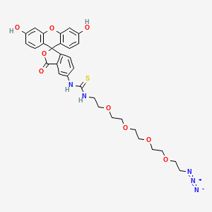 Chemical structure of Fluorescein-PEG4-azide