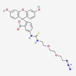 Chemical structure of Fluorescein-PEG2-Azide