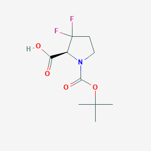 Chemical structure of 1-Boc-3,3-difluoro-D-proline