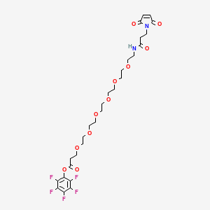 Chemical structure of Mal-NH-PEG6-CH2CH2COOPFP ester