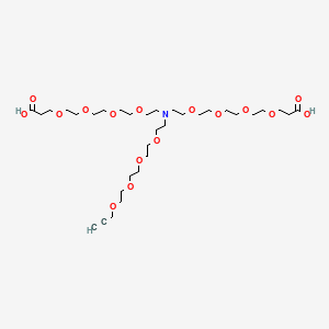 Chemical structure of N-(Propargyl-PEG4)-N-bis(PEG4-acid)
