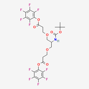 Chemical structure of C-NH-Boc-C-Bis-(C1-PEG1-PFP)
