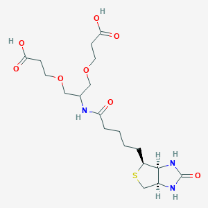 Chemical structure of 2-(Biotin-amido)-1,3-bis-(C1-PEG1-acid)
