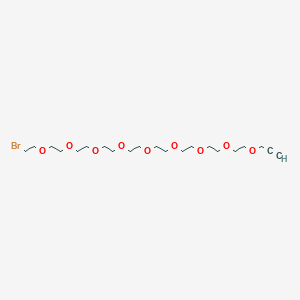 Chemical structure of Propargyl-PEG9-bromide