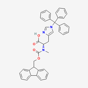 Chemical structure of Fmoc-N-Me-His(Trt)-OH