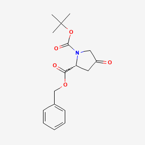 Chemical structure of 1-Boc-4-oxo-D-proline benzyl ester