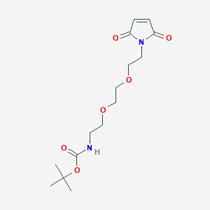 Chemical structure of Mal-PEG2-NH-Boc