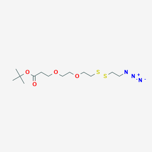 Chemical structure of Azidoethyl-SS-PEG2-Boc