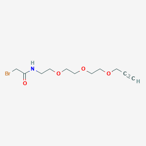 Chemical structure of Bromoacetamide-PEG3-propargyl