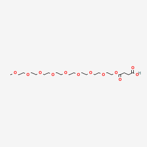 Chemical structure of m-PEG8-ethoxycarbonyl-propanoic acid