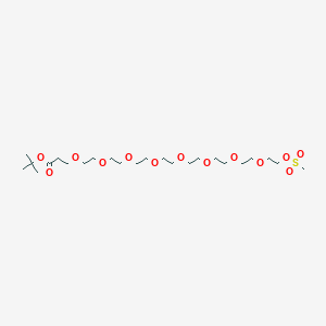 Chemical structure of Ms-PEG8-Boc