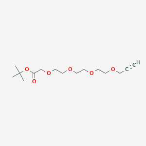 Chemical structure of Propargyl-PEG3-OCH2-Boc