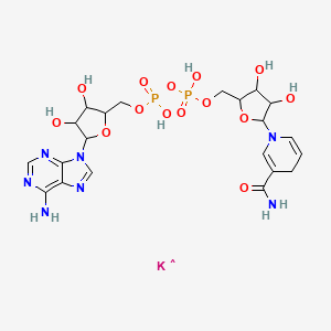 Chemical structure of β-Nicotinamide adenine dinucleotide reduced dipotassium