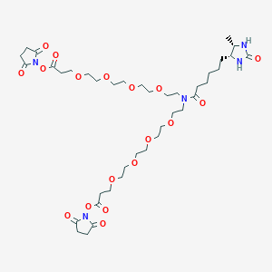 Chemical structure of N-Desthiobiotin-N-bis(PEG4-NHS ester)