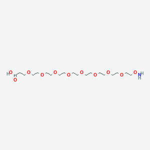 Chemical structure of Aminooxy-PEG8-acid
