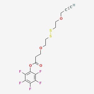 Chemical structure of Propargyl-PEG1-SS-PEG1-PFP ester