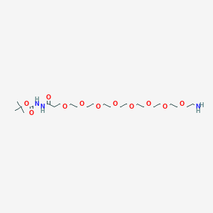 Chemical structure of Amino-PEG8-hydrazide-Boc