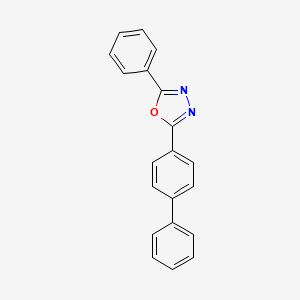 Chemical structure of 2-Biphenyl-4-yl-5-phenyl-1,3,4-oxadiazole