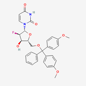 Chemical structure of 2'-Deoxy-5'-O-DMT-2'-fluorouridine