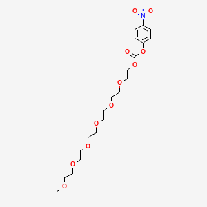 Chemical structure of m-PEG7-4-nitrophenyl carbonate