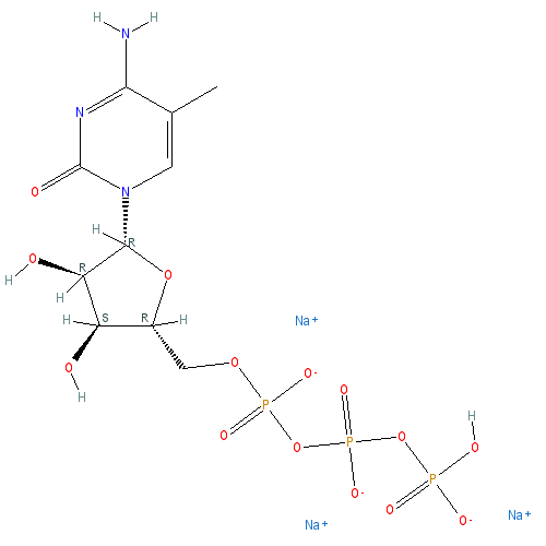 Chemical structure of 5-Methylcytidine 5′-triphosphate trisodium