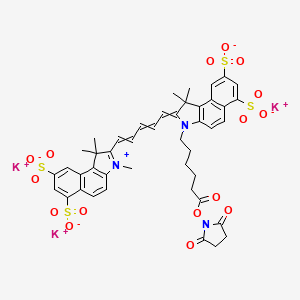 Chemical structure of Sulfo-Cyanine5·5 NHS ester tripotassium