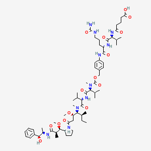 Chemical structure of OH-Glu-Val-Cit-PAB-MMAE