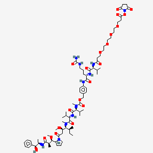 Chemical structure of OSu-PEG4-VC-PAB-MMAE