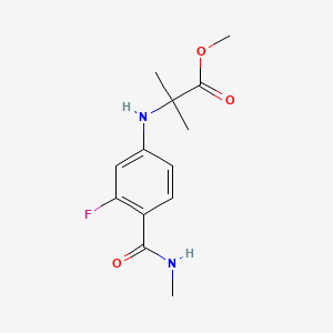 Chemical structure of Methyl 2-((3-fluoro-4-(methylcarbamoyl)phenyl)amino)-2-methylpropanoate
