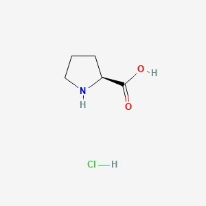 Chemical structure of Proline hydrochloride, L-