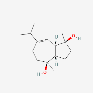 Chemical structure of 1αH,5αH-Guaia-6-ene-4β,10β-diol