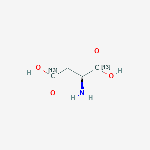 Chemical structure of L-Aspartic acid-1,4-13C2