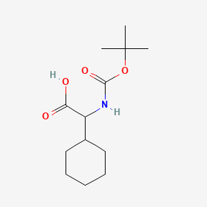 Chemical structure of 2-((tert-Butoxycarbonyl)amino)-2-cyclohexylacetic acid