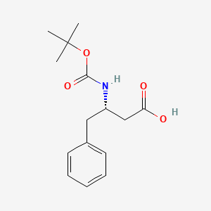 Chemical structure of (S)-3-(Boc-amino)-4-phenylbutyric acid