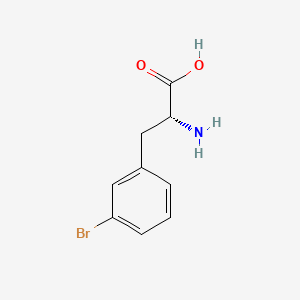 Chemical structure of (R)-2-Amino-3-(3-bromophenyl)propanoic acid