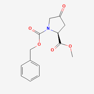 Chemical structure of (S)-1-Benzyl 2-methyl 4-oxopyrrolidine-1,2-dicarboxylate