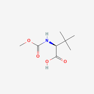 Chemical structure of N-(Methoxycarbonyl)-L-tert-leucine