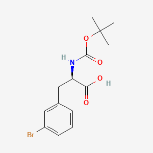Chemical structure of Boc-3-bromo-D-phenylalanine