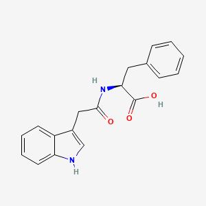 Chemical structure of Indoleacetyl phenylalanine