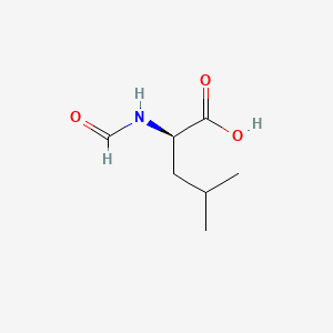 Chemical structure of (R)-2-formamido-4-methylpentanoic acid