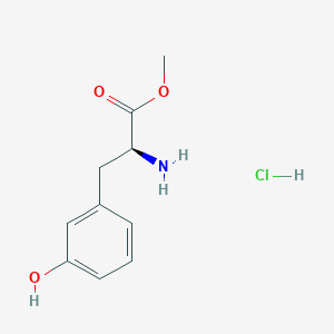 Chemical structure of (S)-Methyl 2-amino-3-(3-hydroxyphenyl)propanoate hydrochloride
