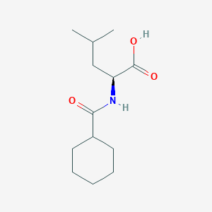 Chemical structure of (Cyclohexanecarbonyl)-L-leucine