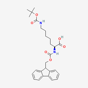 Chemical structure of Fmoc-hLys(Boc)-OH