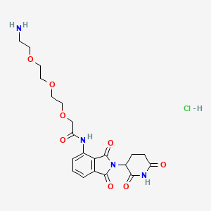 Chemical structure of Pomalidomide-amino-PEG3-NH2 hydrochloride