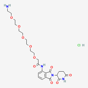 Chemical structure of Pomalidomide-amino-PEG5-NH2 hydrochloride
