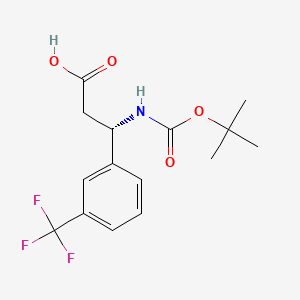 Chemical structure of Boc-(s)-3-amino-3-(3-trifluoromethyl-phenyl)-propionic acid