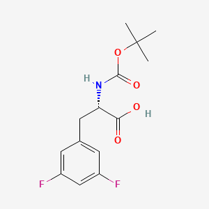 Chemical structure of N-Boc-L-3,5-difluorophenylalanine