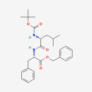 Chemical structure of L-Phenylalanine, N-[N-[(1,1-dimethylethoxy)carbonyl]-D-leucyl]-, phenylmethyl ester