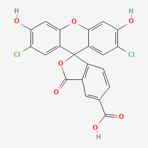 Chemical structure of 5(6)-Carboxy-2',7'-dichlorofluorescein